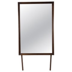Mid Century Mountable Mirror with Walnut Frame
