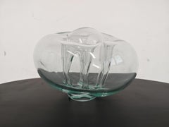 Mid Century mouth-blown glass sculpture of Ikebana Vase by Dragan Drobnjak