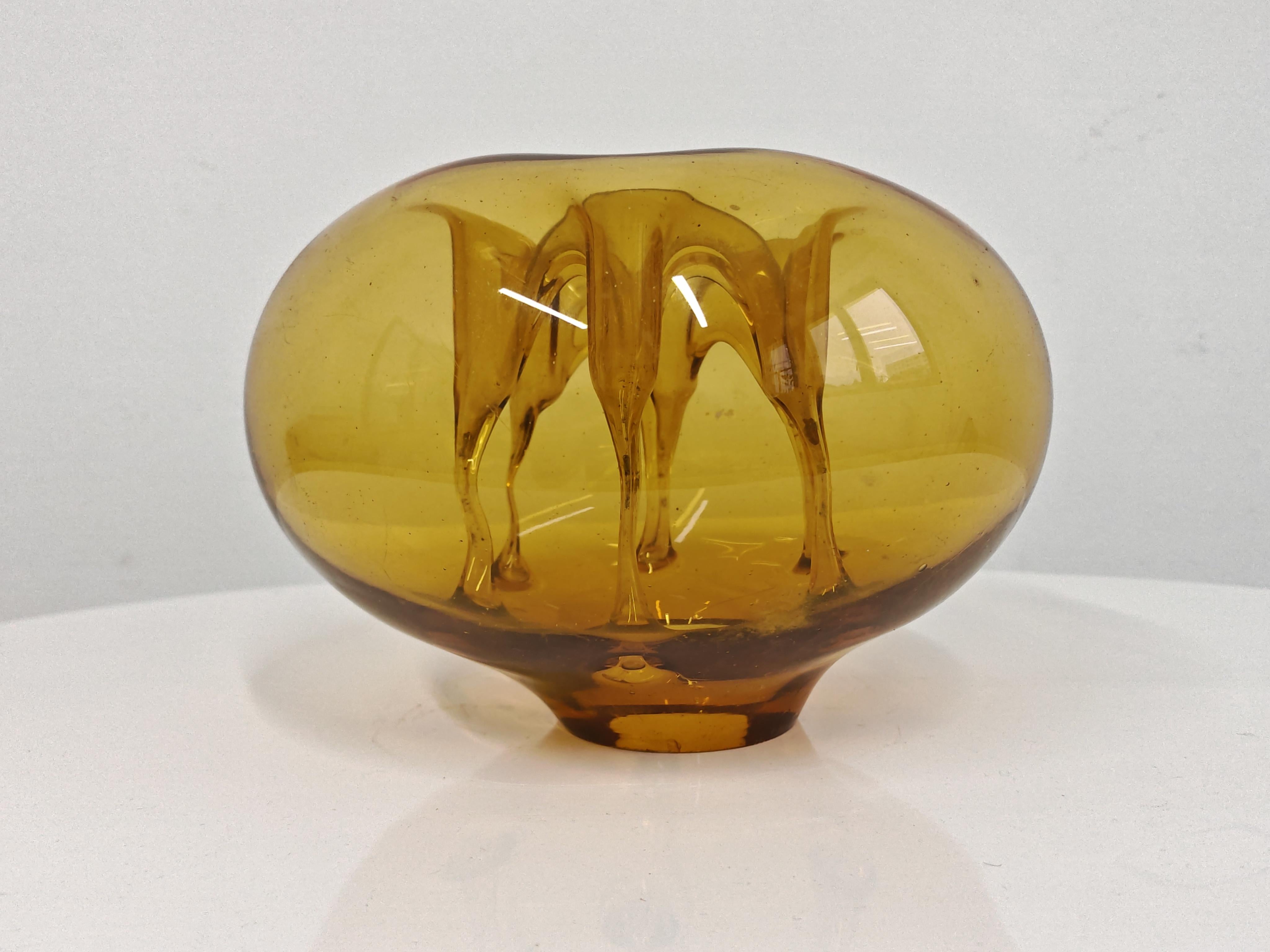 Fine XX secolo Scultura in vetro soffiato a bocca di metà secolo di Dragan Drobnjak, Vaso Ikebana in vendita