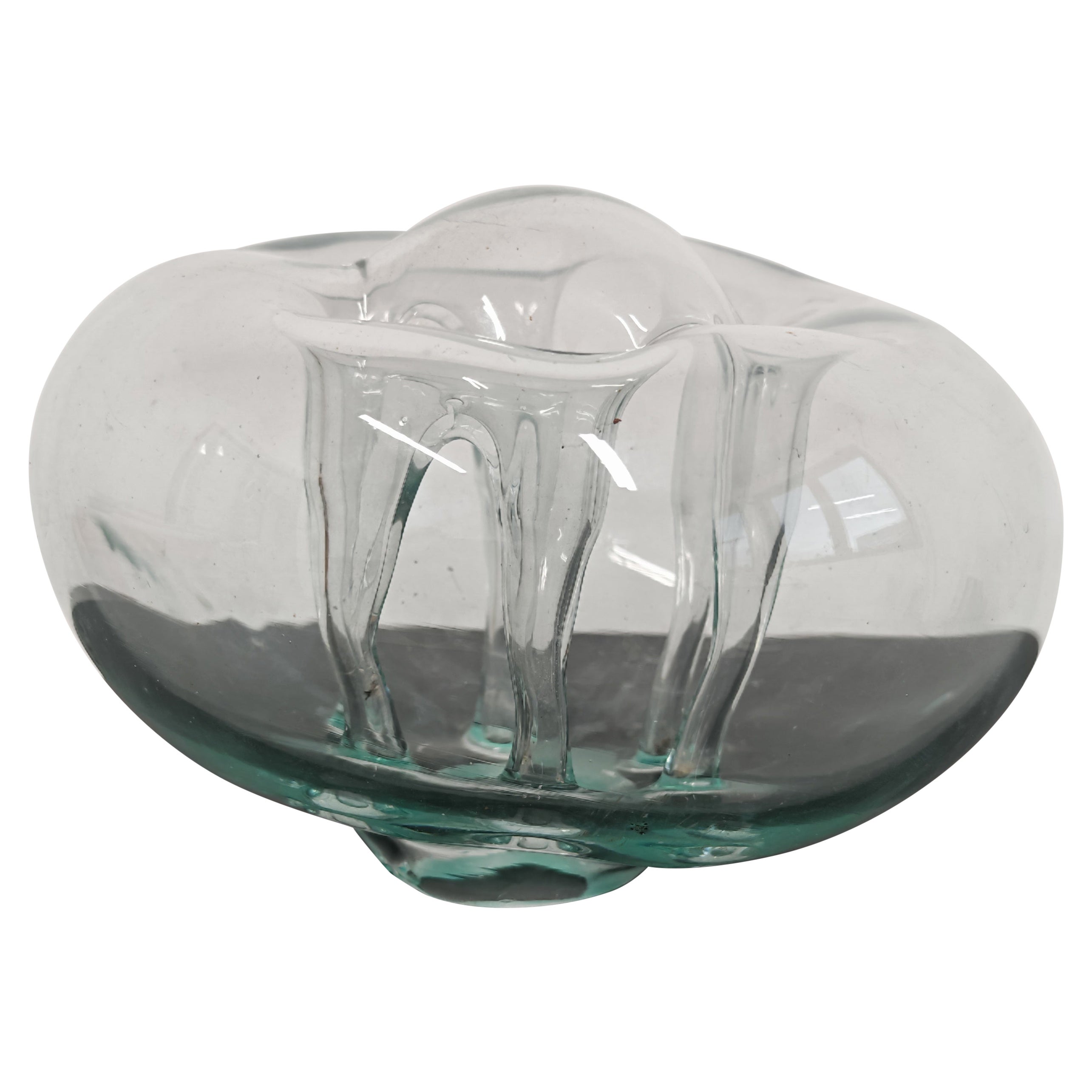 Mid Century mouth-blown glass sculpture of Ikebana Vase by Dragan Drobnjak