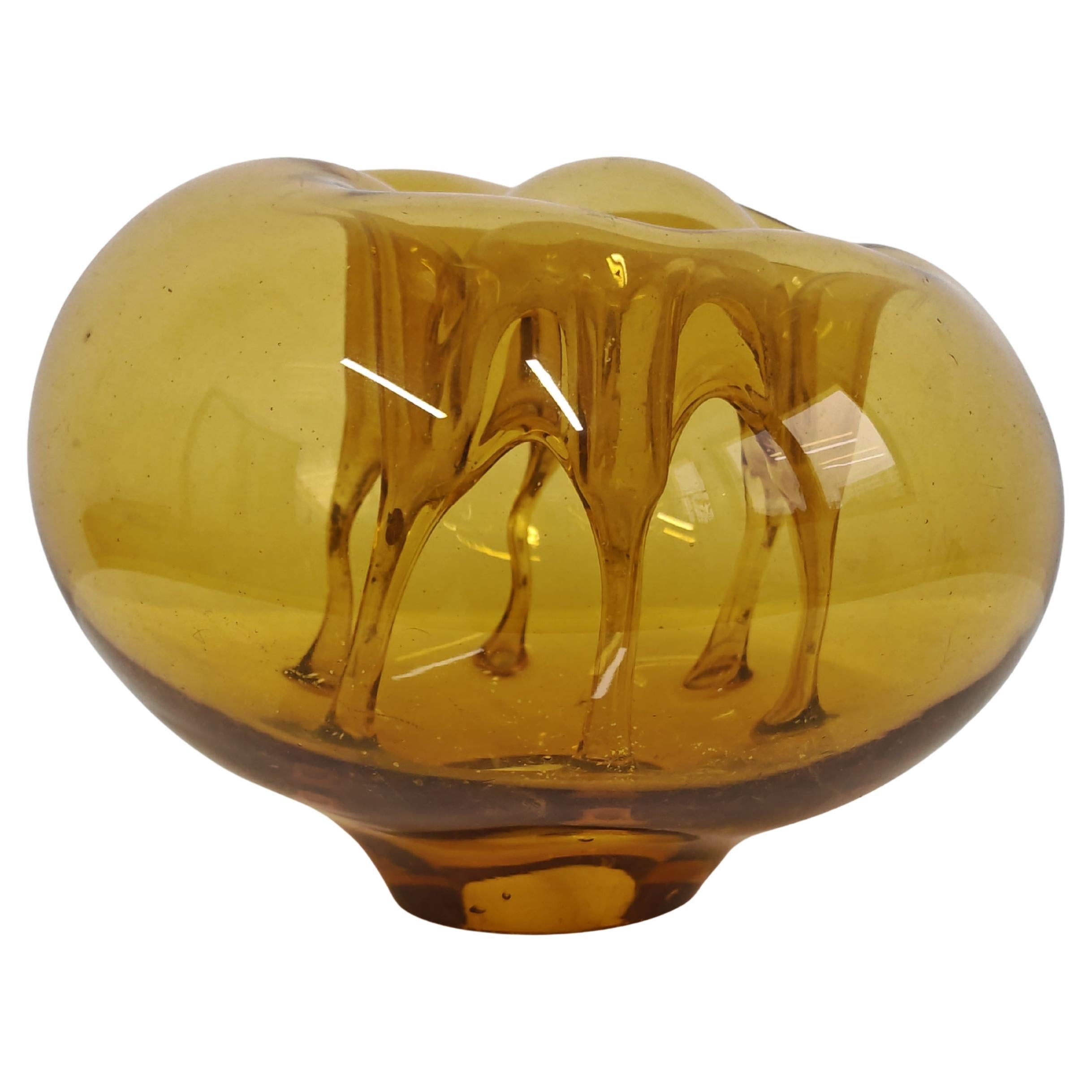 Scultura in vetro soffiato a bocca di metà secolo di Dragan Drobnjak, Vaso Ikebana in vendita