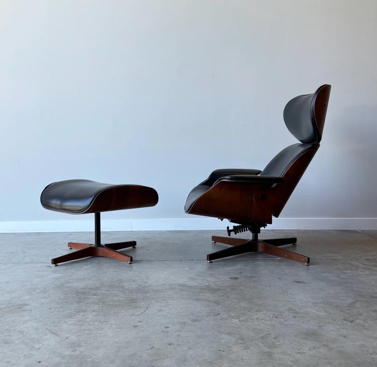 Mid-Century moderno Sedia e ottomana Mr. di George Mulhauser per Plycraft, metà secolo. in vendita