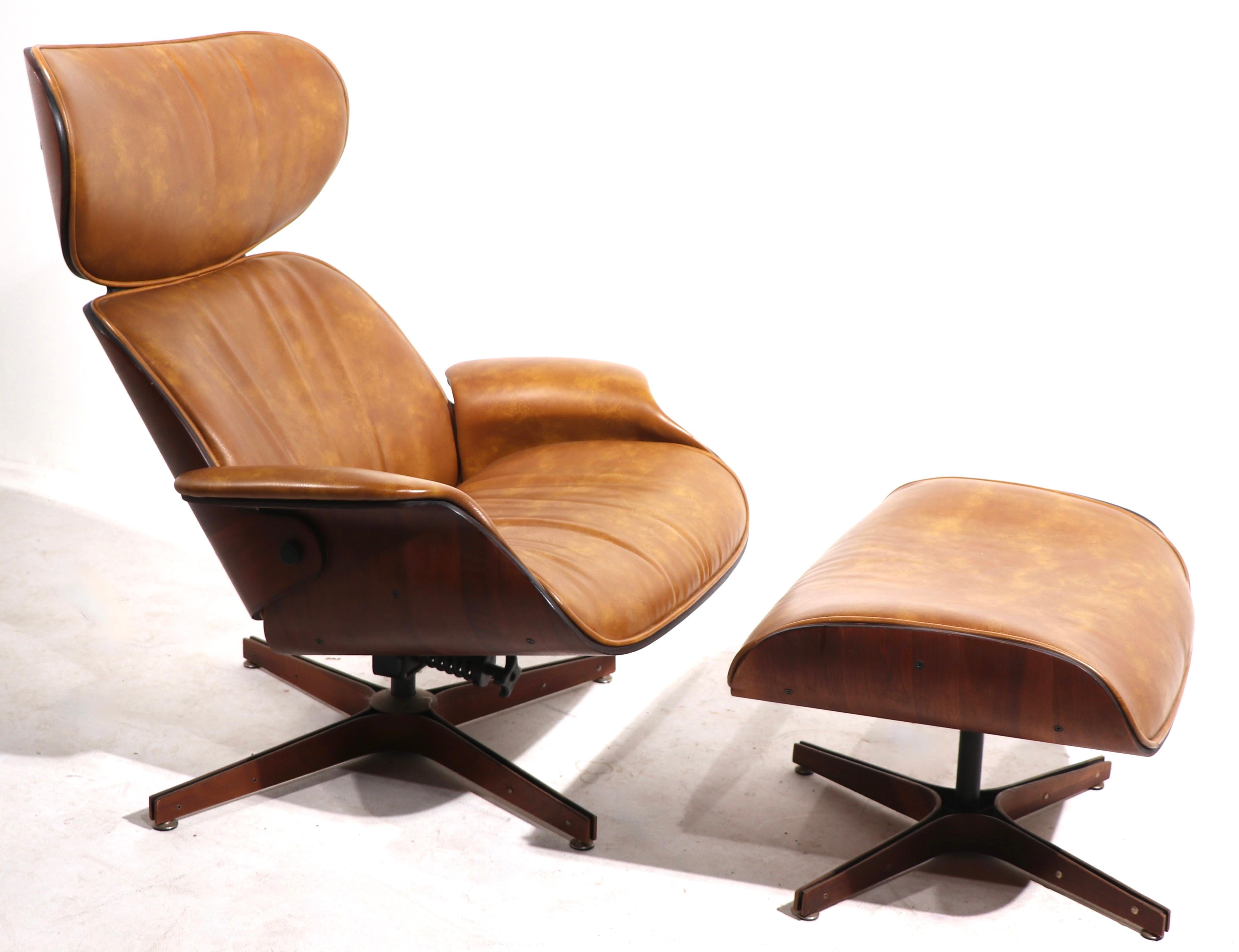 Upholstery Mid Century Mr. Chair and Ottoman by George Mulhauser for Plycraft