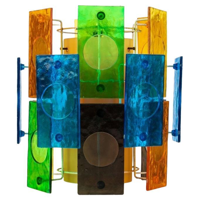 Mid Century Op Art String and Lucite Hanging Fixture at 1stDibs