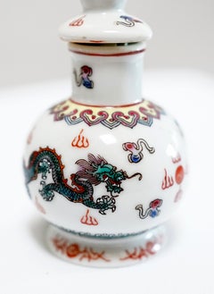 Mid-Century Multi-color Dragon Encircled Snuff Bottle