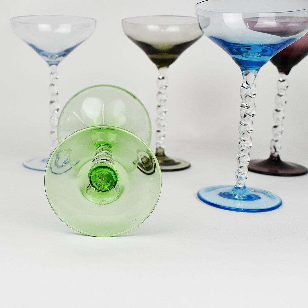spiral stem wine glass