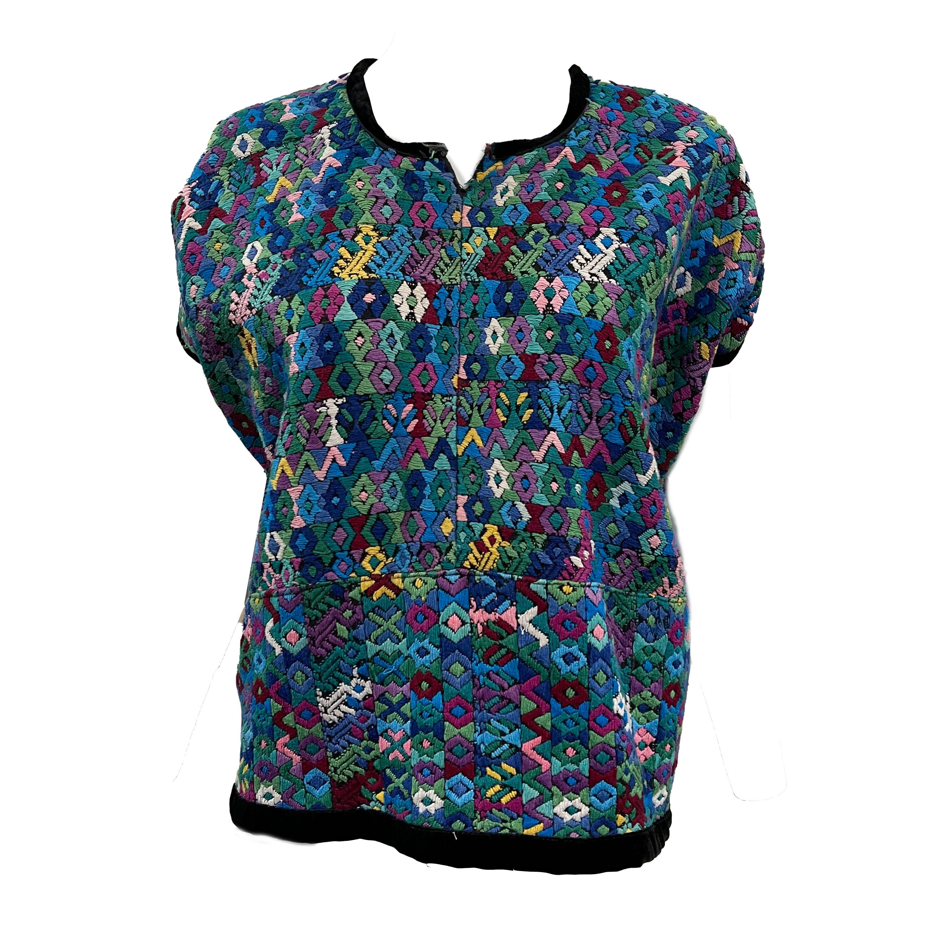 Mid Century Multi-Colored südamerikanischen Huipol Tunika im Angebot