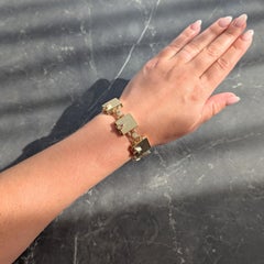 Mid-Century Multi-Gem 14K Gold Vintage Dearest Acrostic Compartment Bracelet