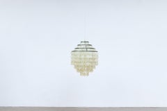 Mid-Century Multi-Tiered Capiz Chandelier