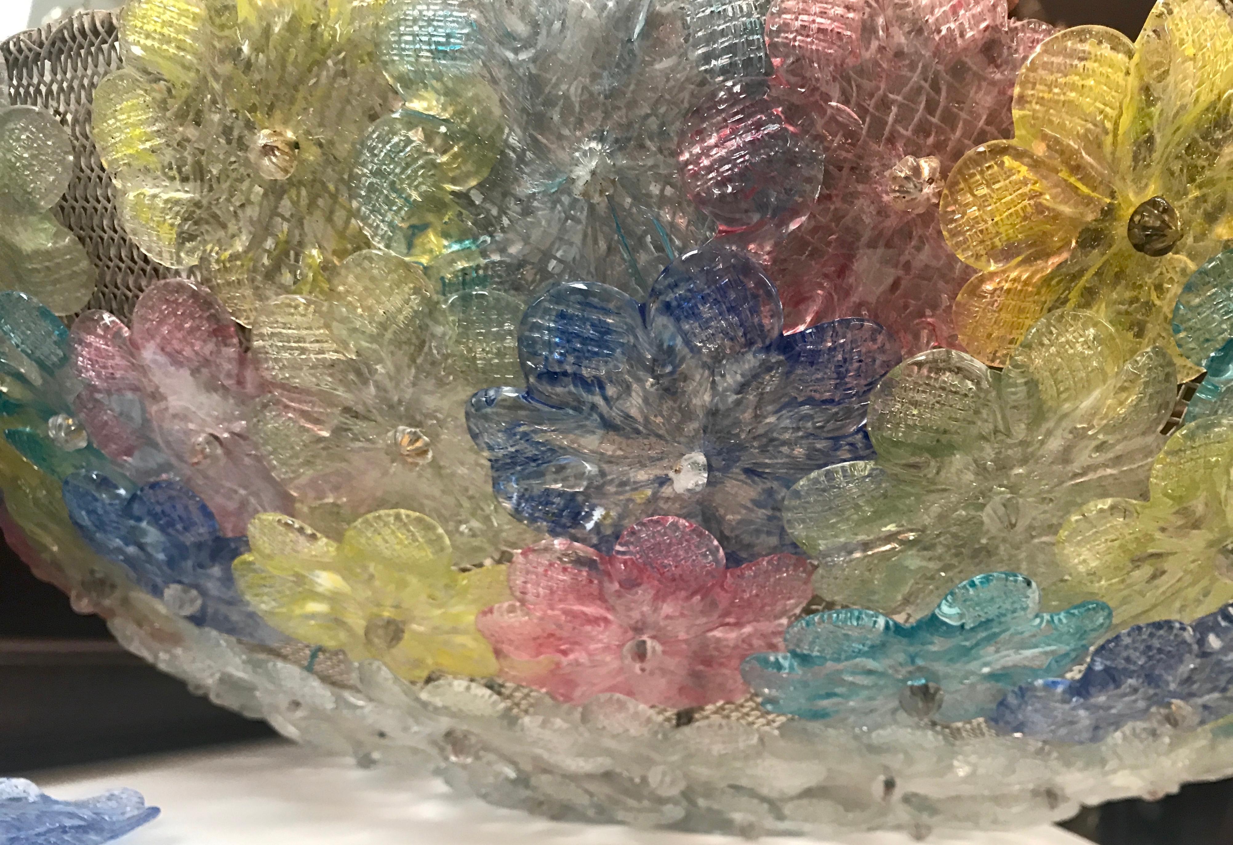 Vetro soffiato Plafoniera in vetro multicolore di metà secolo, anni '50 in vendita