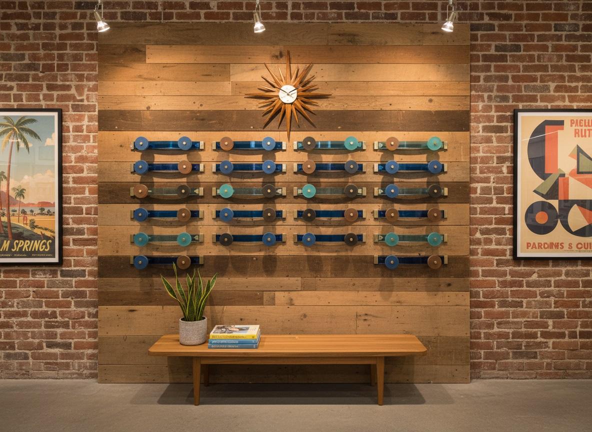 Appendiabiti multicolore di metà secolo in vetro di Murano Module 