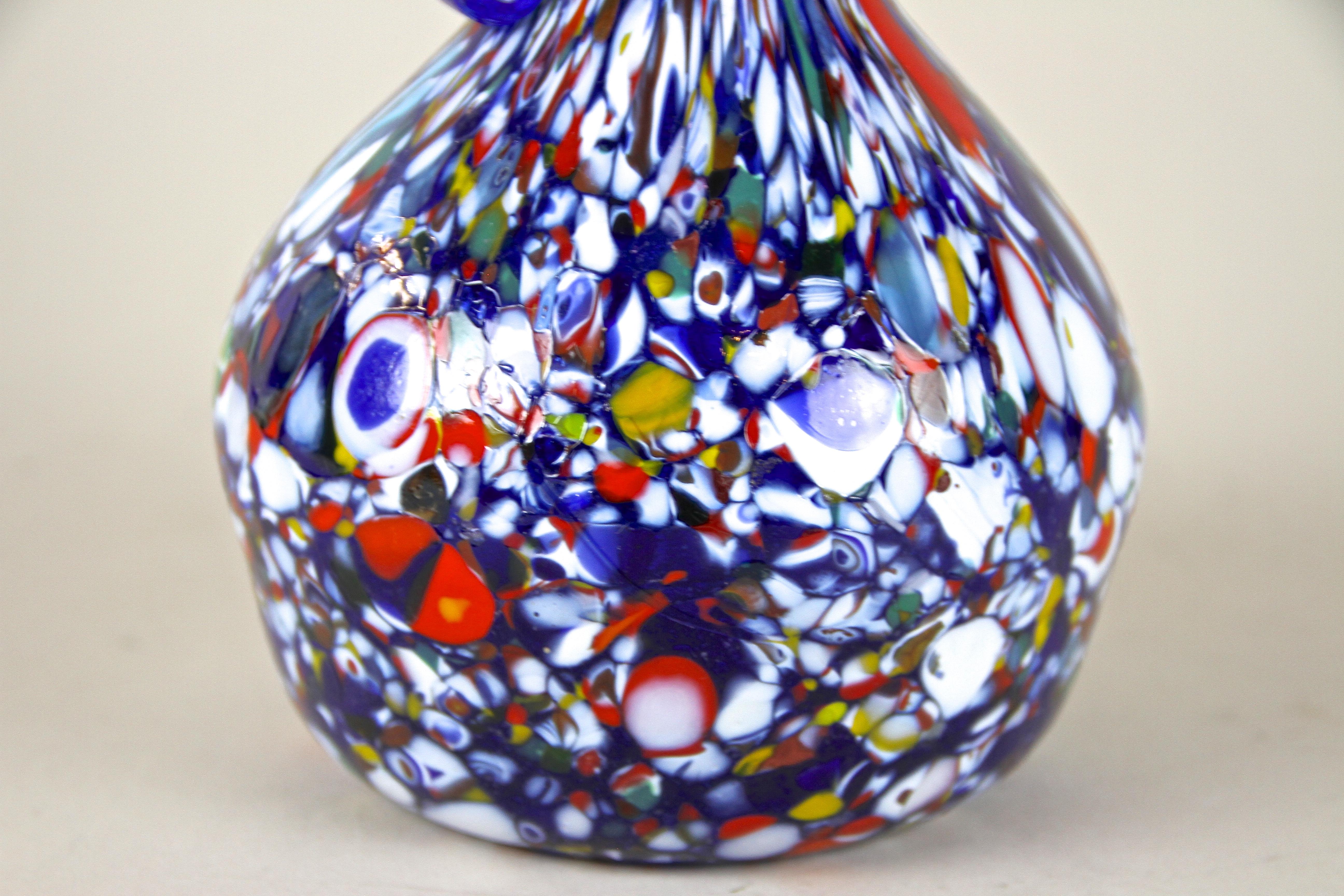 Mid-Century Multicolor Murano Glass Vase by Fratelli Toso, Italy, circa 1940/50 In Good Condition For Sale In Lichtenberg, AT