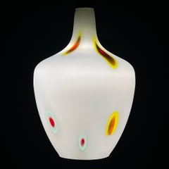 Mid-century multicolor opaline murano glass pendant lamp by Stilnovo Italy 1950s
