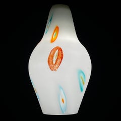 Mid-century multicolor opaline murano glass pendant lamp by Stilnovo Italy 1950s