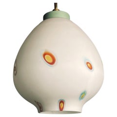 Mid-Century Multicolor Opaline Murano Glass Pendant Lamp by Stilnovo Italy 1950s