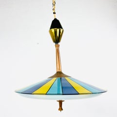 Colgante Platillo Multicolor de Mediados de Siglo de John C. Virden