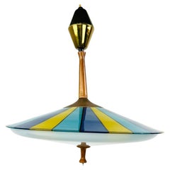 Mid-Century Multicolor Saucer Pendant by John C. Virden