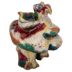 Mid Century Multicolored Ceramic Hen in the Style of Niki de Saint Phalle, 1970s