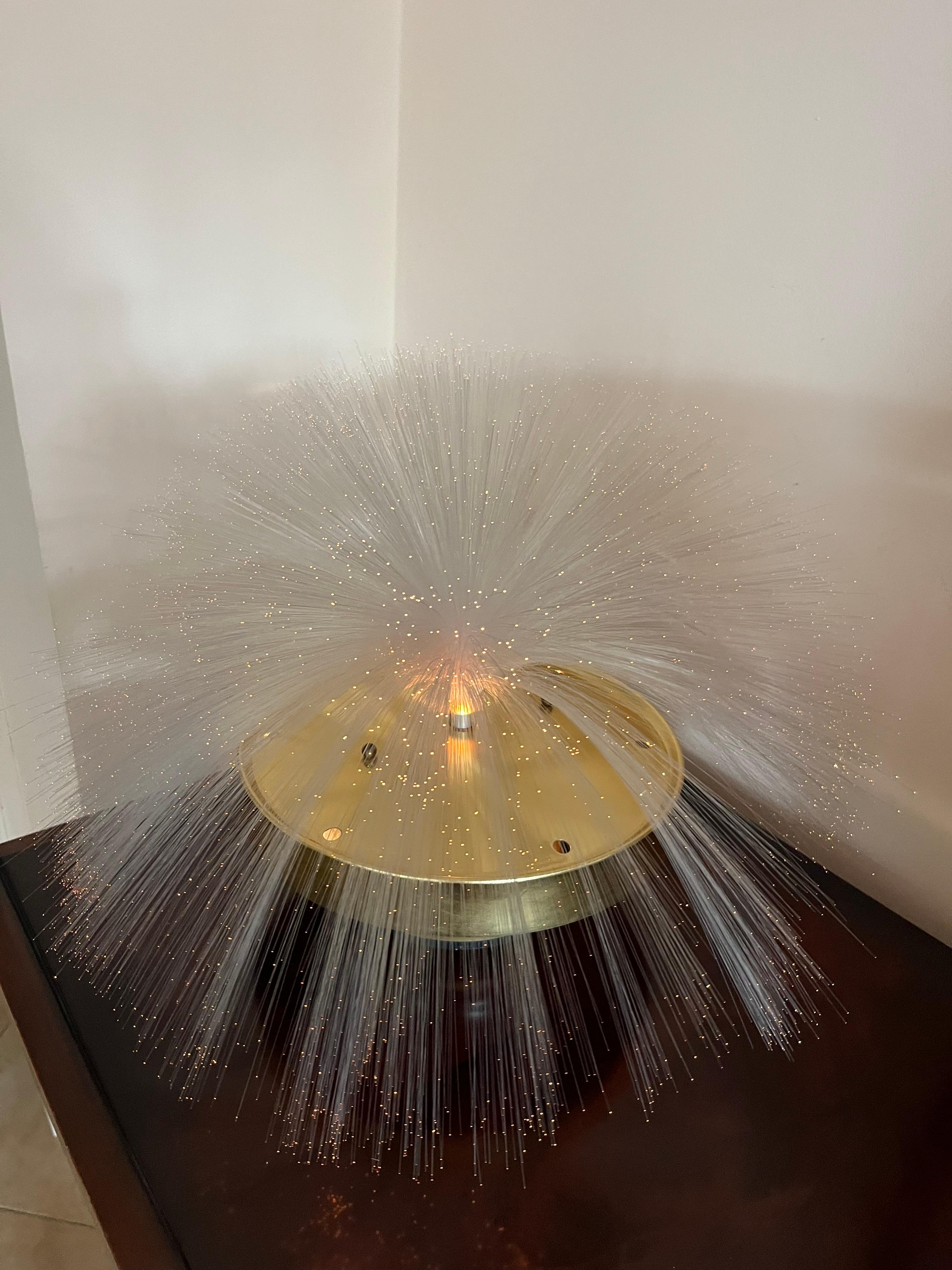 Mid-century multicolored fiber optic swivel lamp, 1960s
Golden aluminum support.
Good condition.