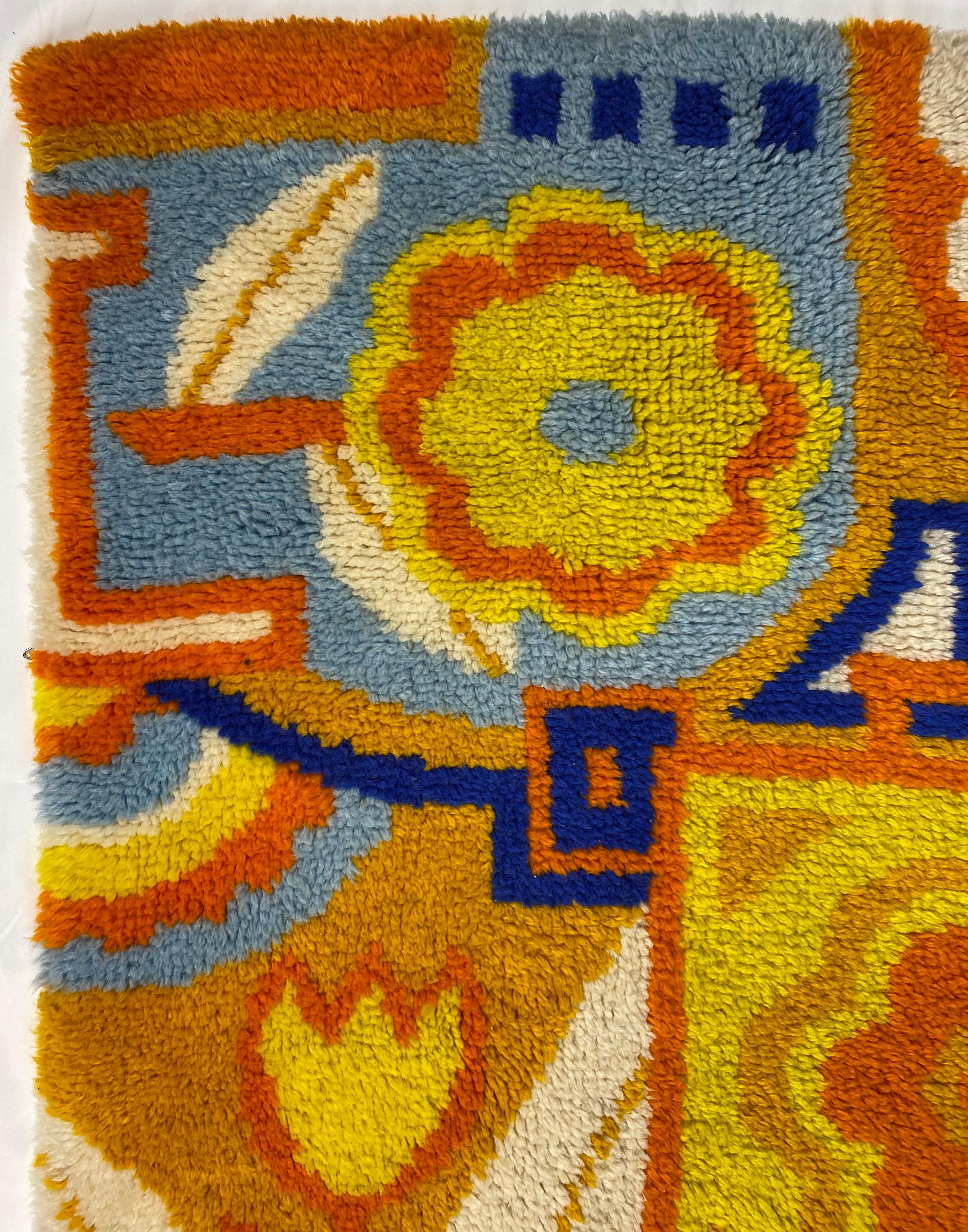 Mehrfarbiger italienischer Flachgewebe-Teppich aus der Jahrhundertmitte (Moderne der Mitte des Jahrhunderts) im Angebot