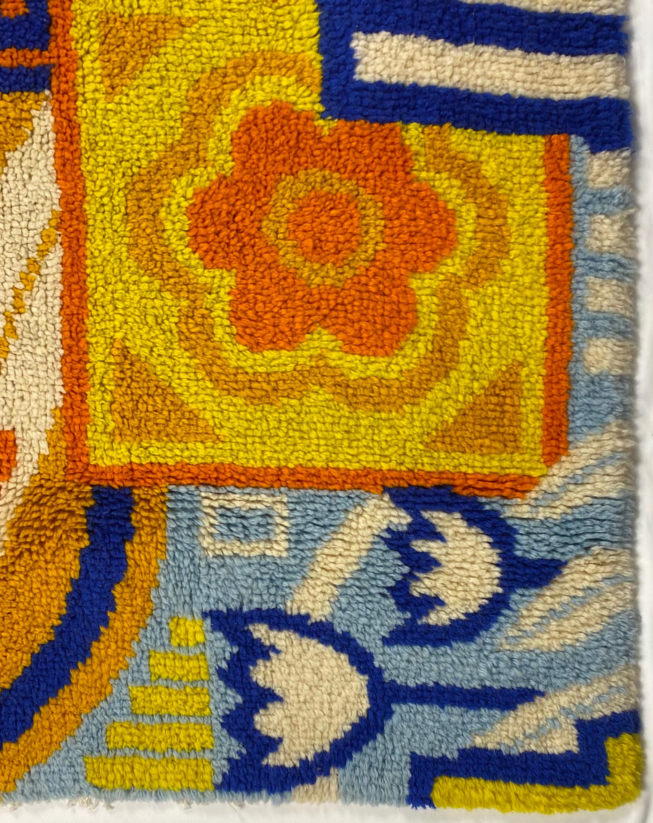 Mehrfarbiger italienischer Flachgewebe-Teppich aus der Jahrhundertmitte (Italienisch) im Angebot