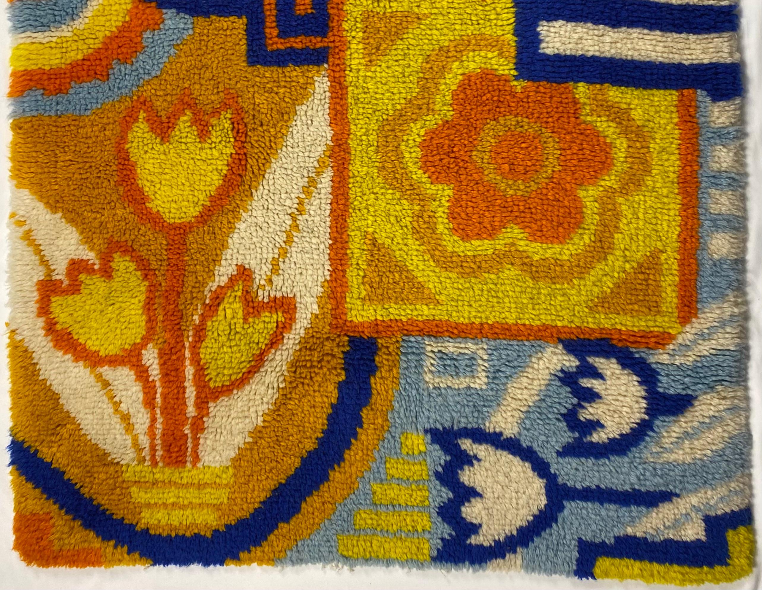 Mehrfarbiger italienischer Flachgewebe-Teppich aus der Jahrhundertmitte (Handgeknüpft) im Angebot