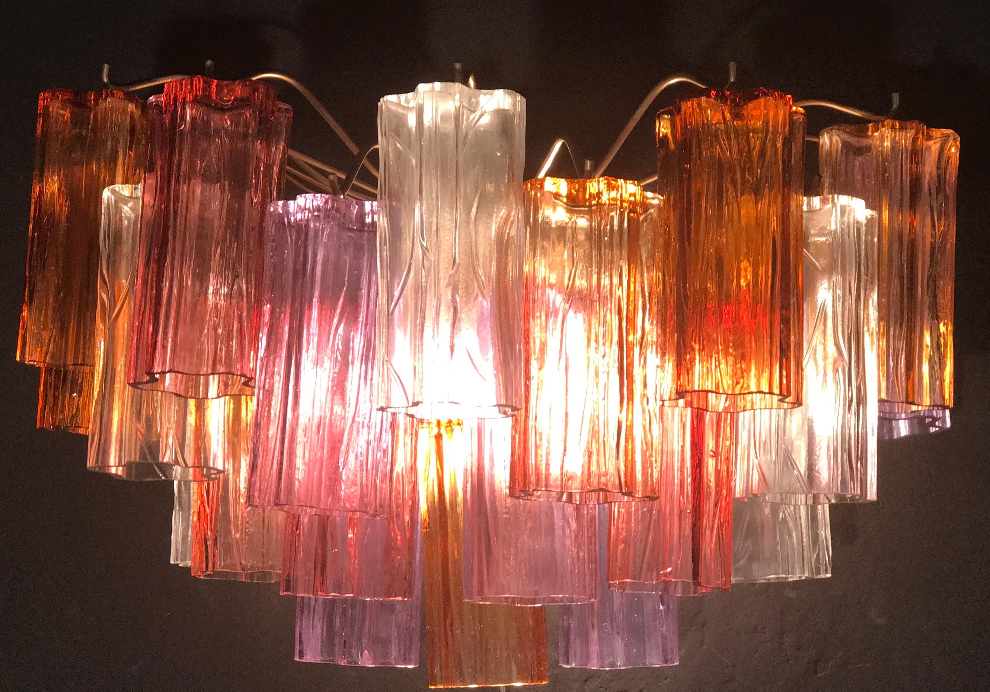 Midcentury Multicolored Murano Glass Tronchi Chandelier For Sale 4