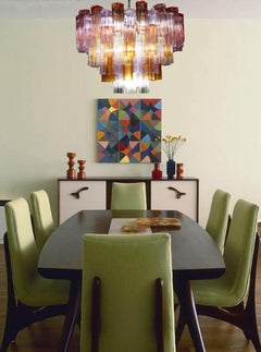 Mid-Century Multicolored Murano Glass Tronchi Chandelier