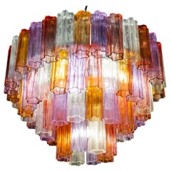 Mid-Century Multicolored Murano Glass Tronchi Chandelier