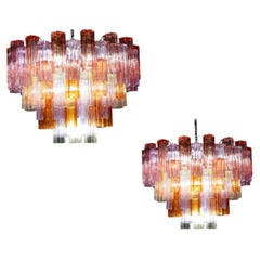 Mid-Century Multicolored Murano Glass Tronchi Chandelier