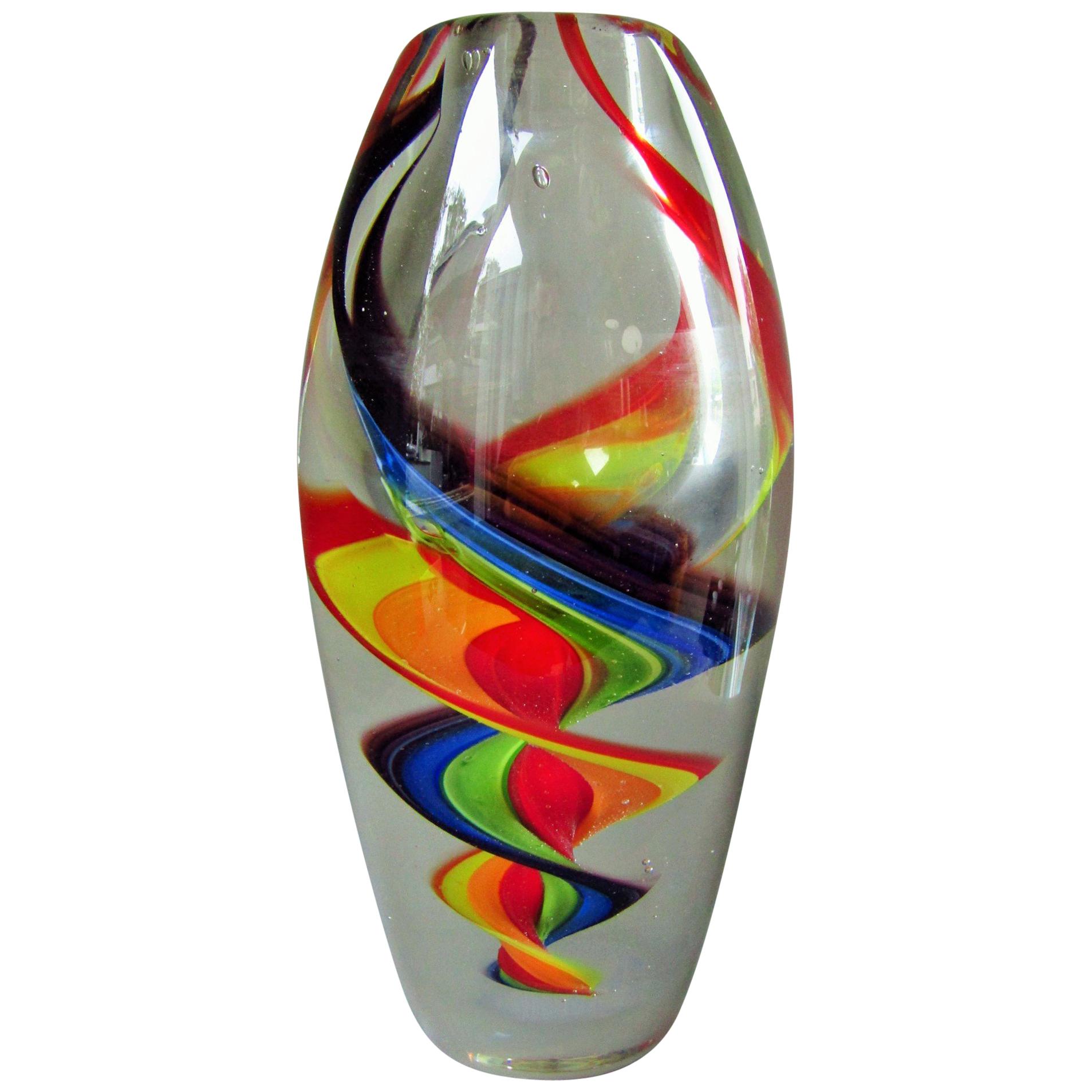 Midcentury Multicolored Murano Vase, Italy, 1960s