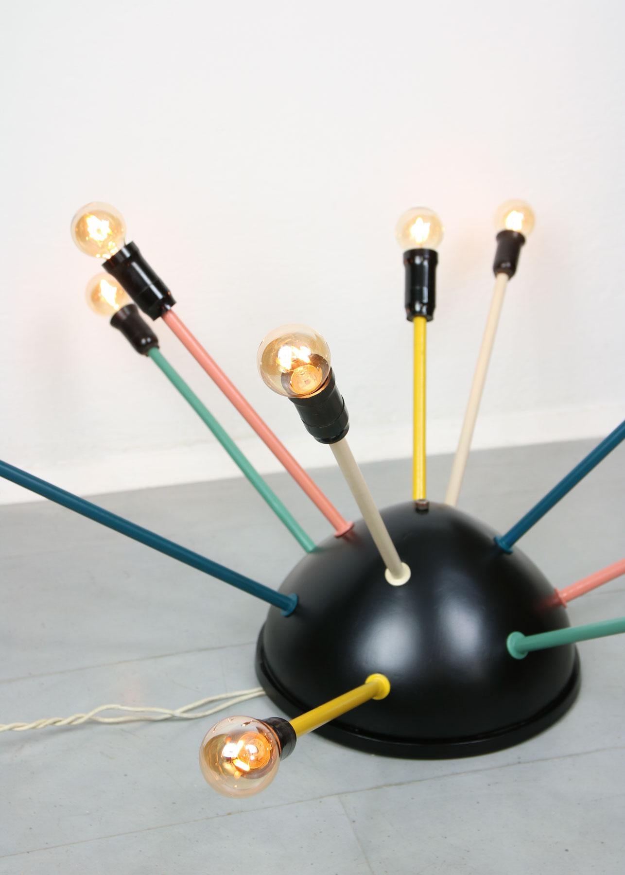 Mid-20th Century Mid-Century Multicolored Sputnik Chandelier, 1950s For Sale