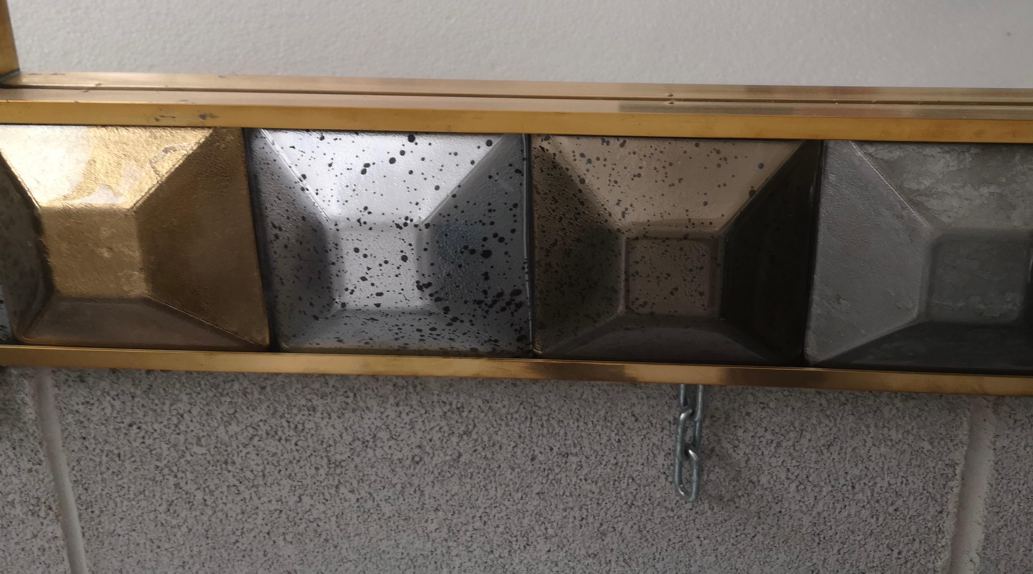 Murano Art Glass and Brass Italian Mid-Century Console / Wall Mirror, 2000 For Sale 6