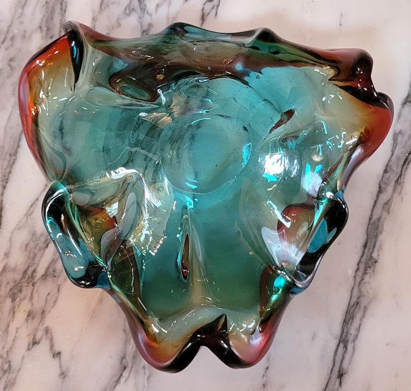 Mid Century Murano Art Glass Shell Bowl For Sale 2
