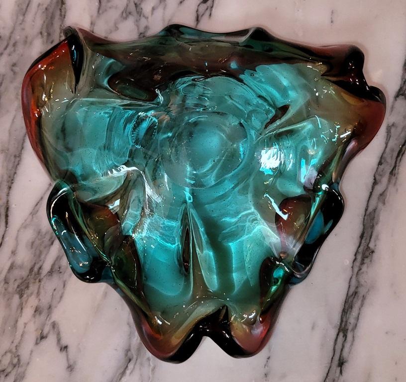 Mid Century Murano Art Glass Shell Bowl For Sale 3