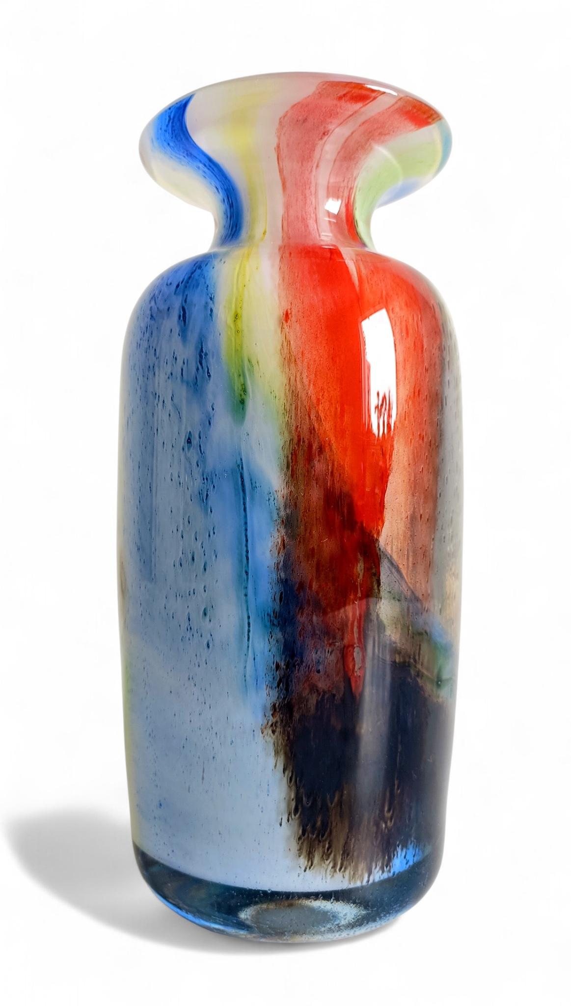 Mid-Century Murano Art Glass Vase,  Abstract Expressionist Design, Italy, 1960s For Sale 5