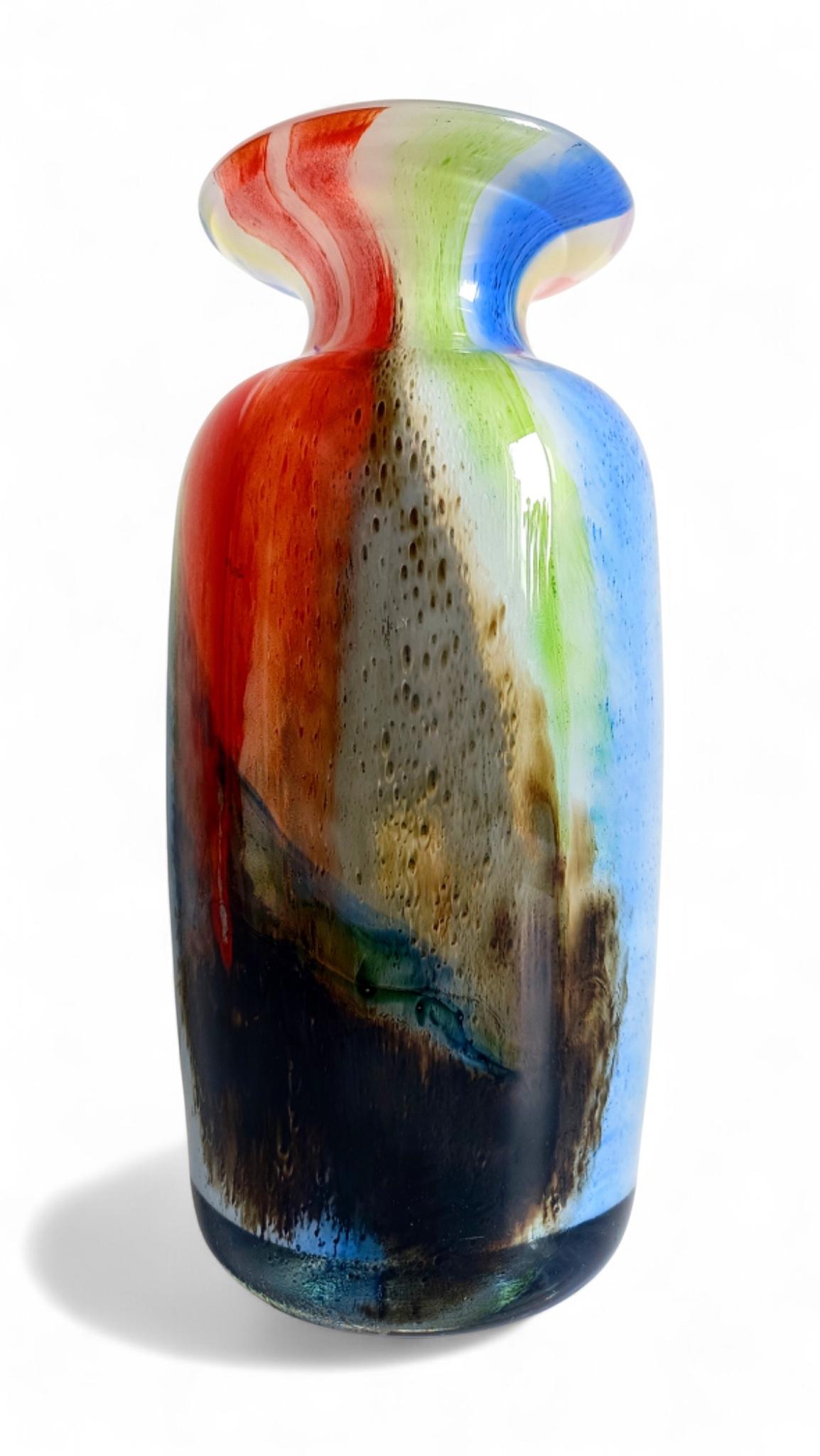 Mid-Century Murano Art Glass Vase,  Abstract Expressionist Design, Italy, 1960s For Sale 7