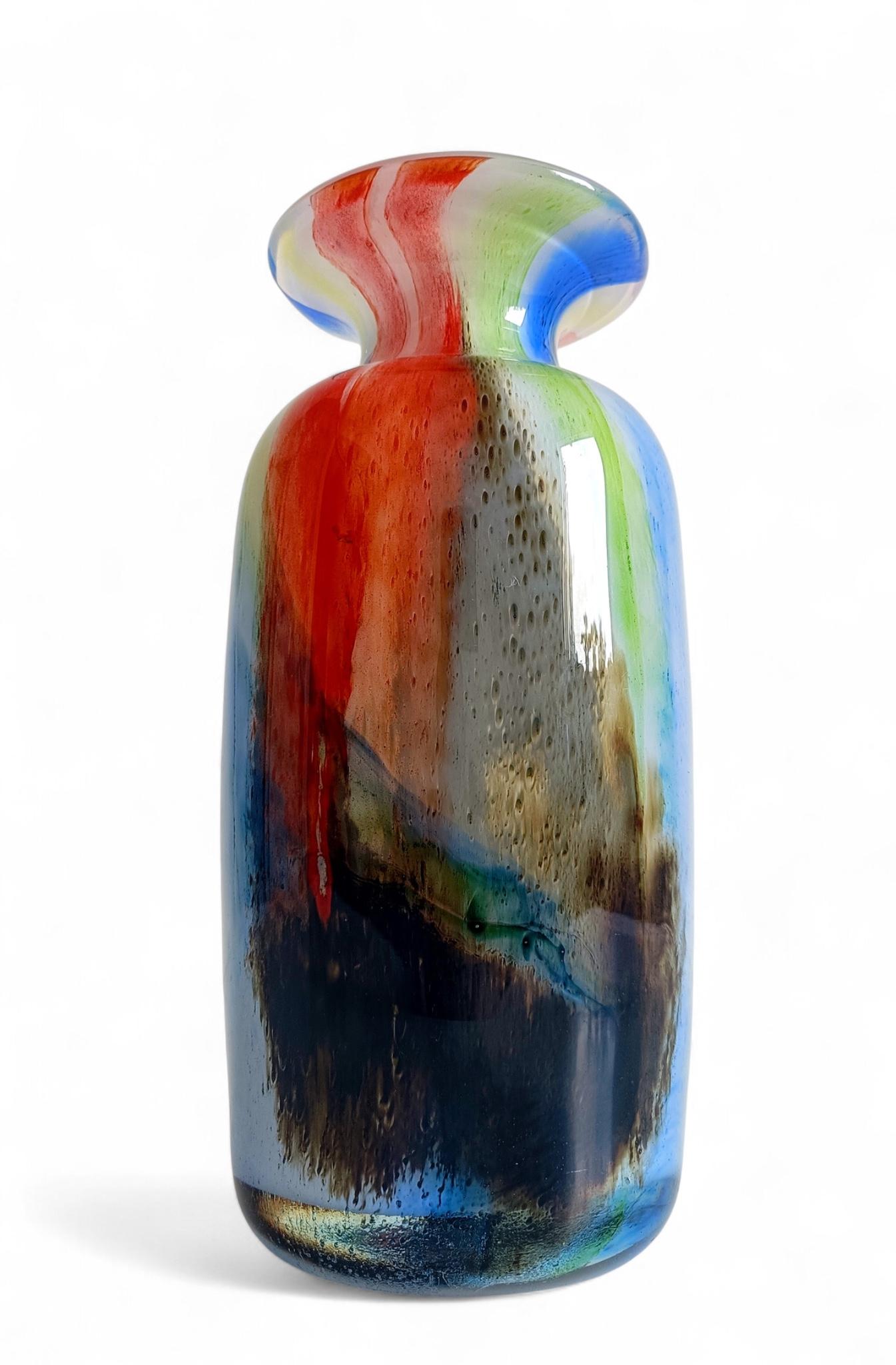 Mid-Century Modern Mid-Century Murano Art Glass Vase,  Abstract Expressionist Design, Italy, 1960s For Sale