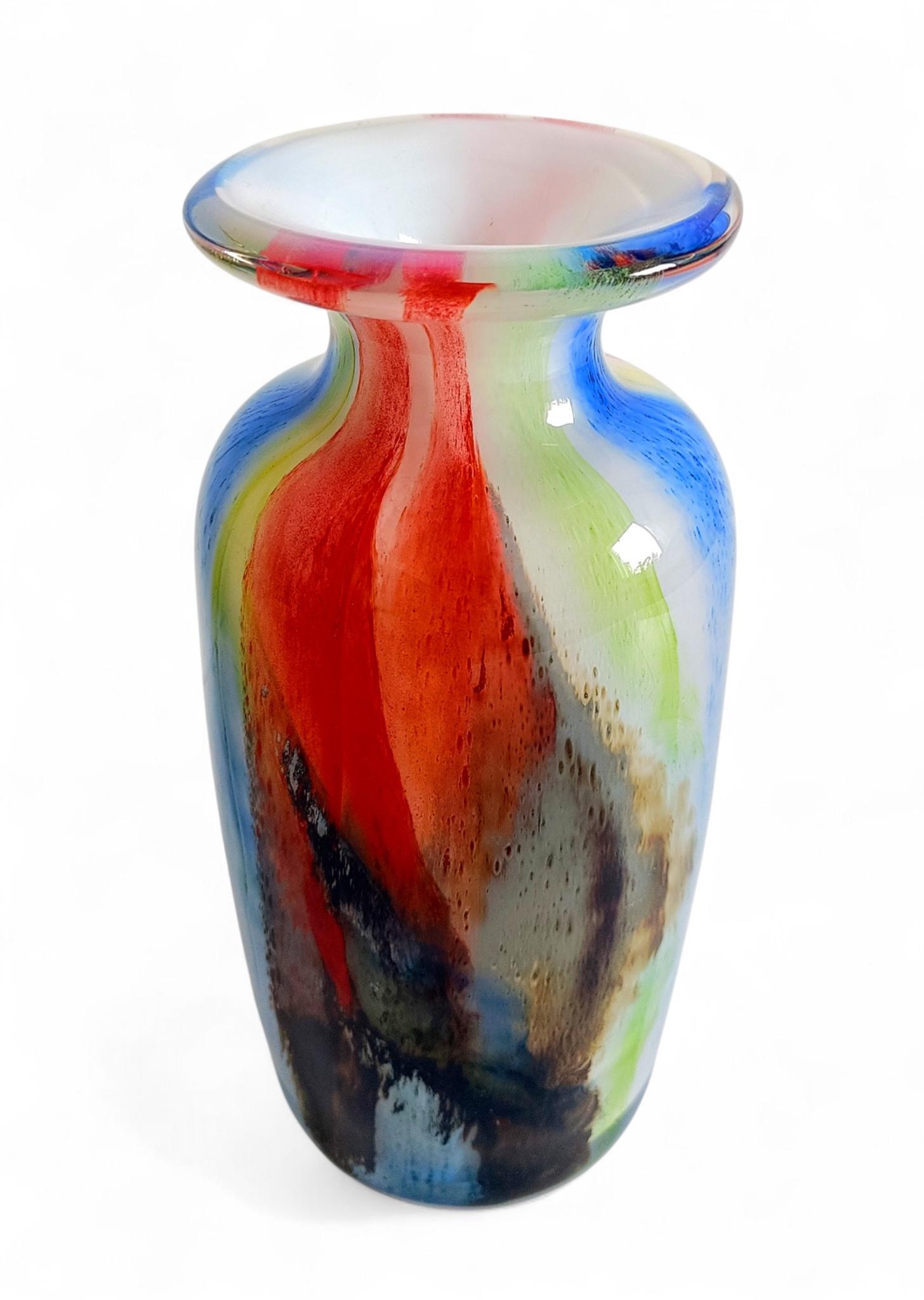Mid-Century Murano Art Glass Vase,  Abstract Expressionist Design, Italy, 1960s For Sale 2