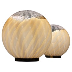 Lampada da tavolo a sfera di Murano della metà del secolo scorso di VeArt, Italia, anni '70, Set di 2
