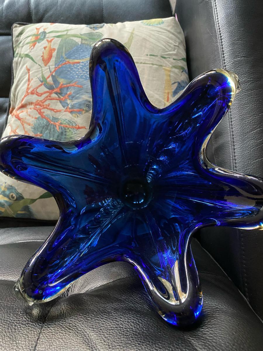 Italiano Vaso blu di Murano Barovier & Toso di metà secolo in vendita