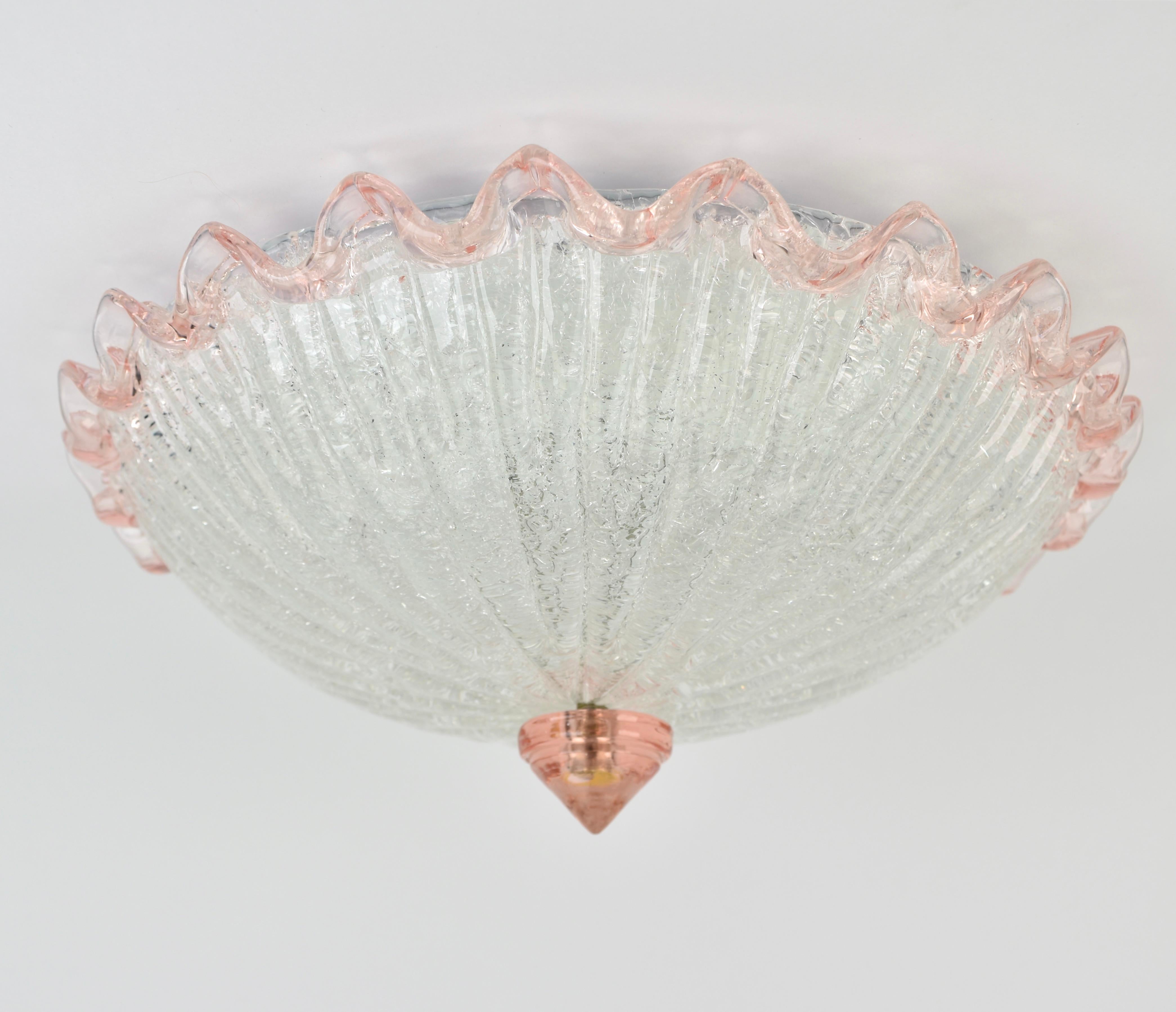 Mid-Century Modern Monture affleurante du milieu du siècle à Murano Barovier&Toso en vente