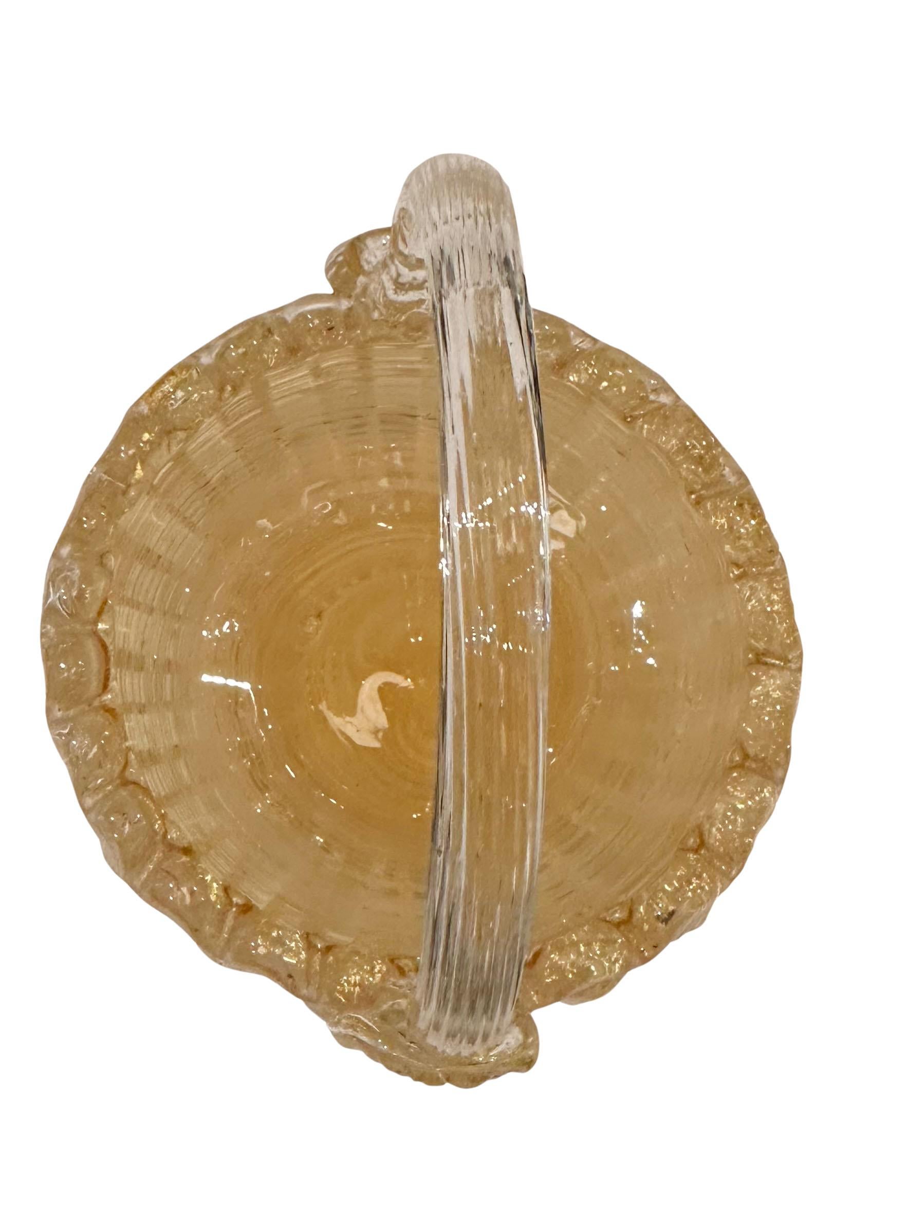 vintage amber glass basket