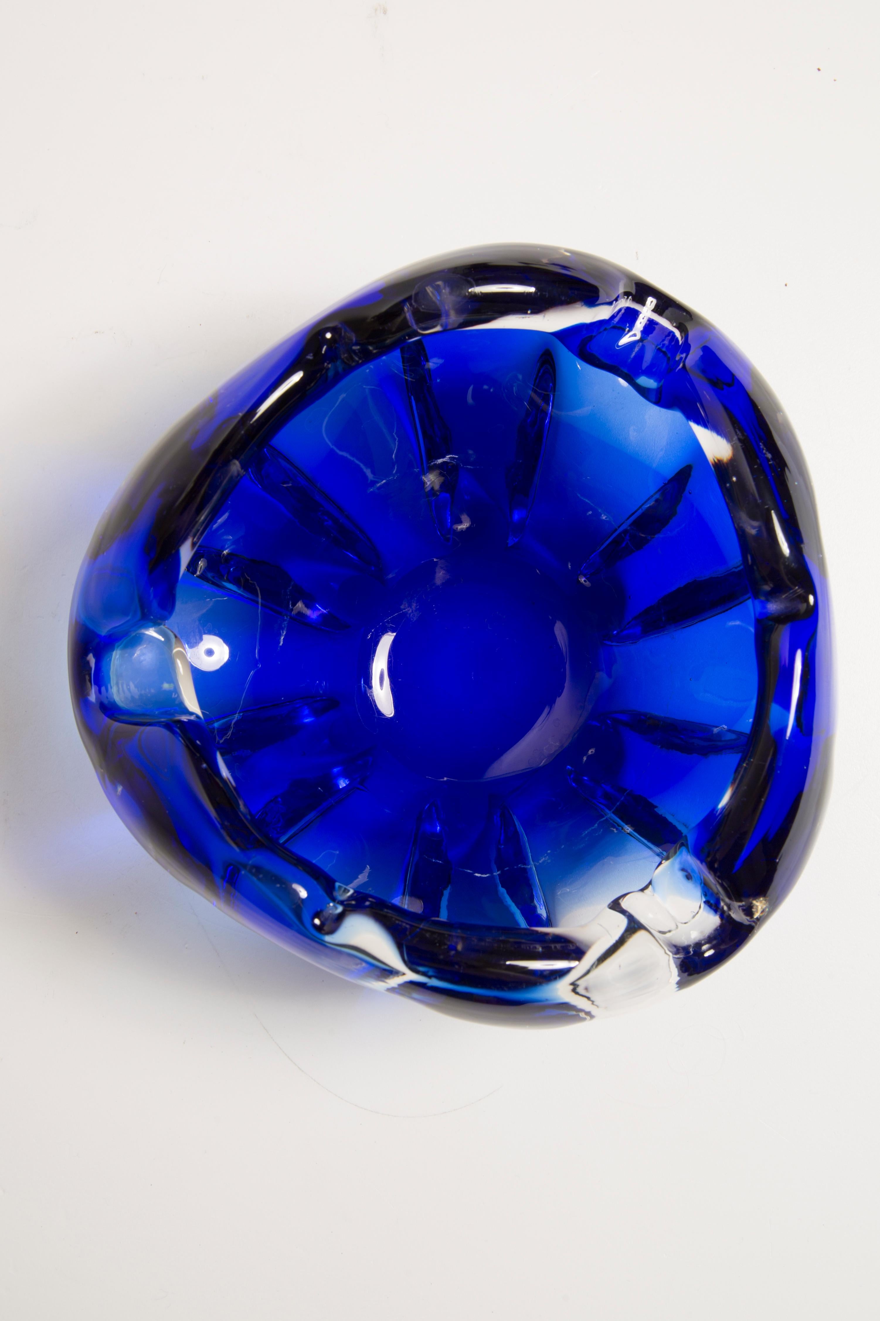 Mid Century Murano Blue Glass Bowl Ashtray Element, Italy, 1970s For Sale 2