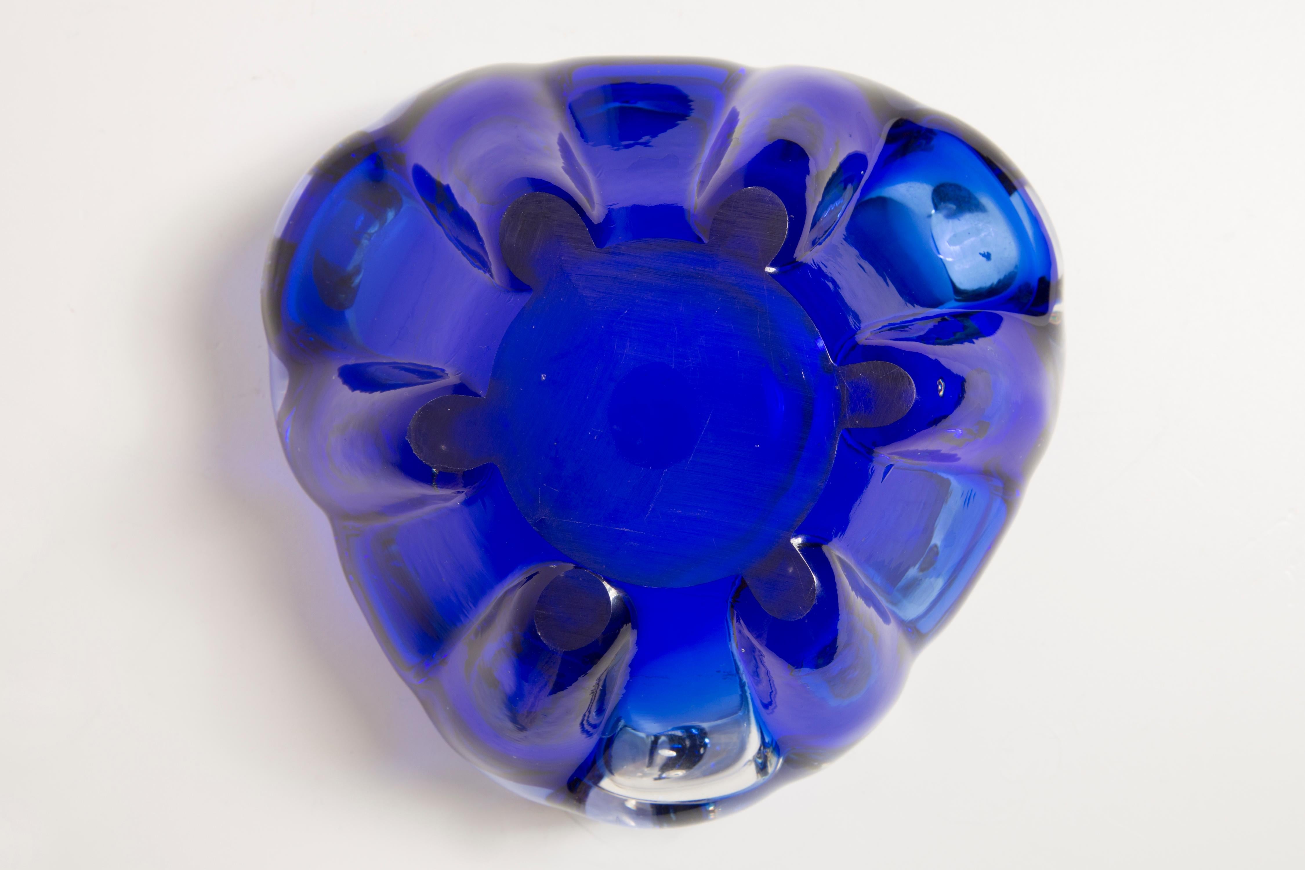 Mid Century Murano Blue Glass Bowl Ashtray Element, Italy, 1970s For Sale 3