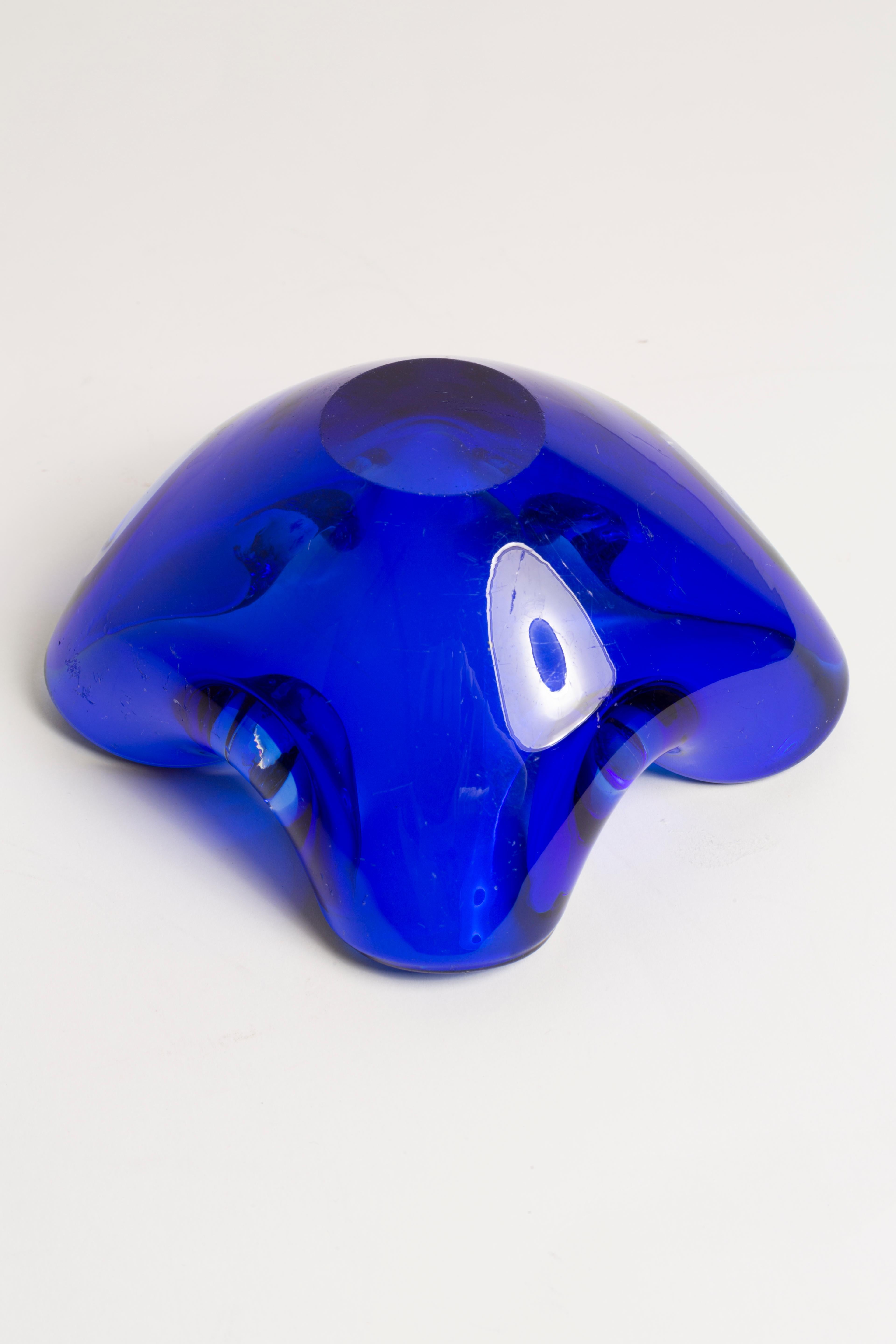 Midcentury Murano Blue Glass Bowl Ashtray Element, Italy, 1970s 4