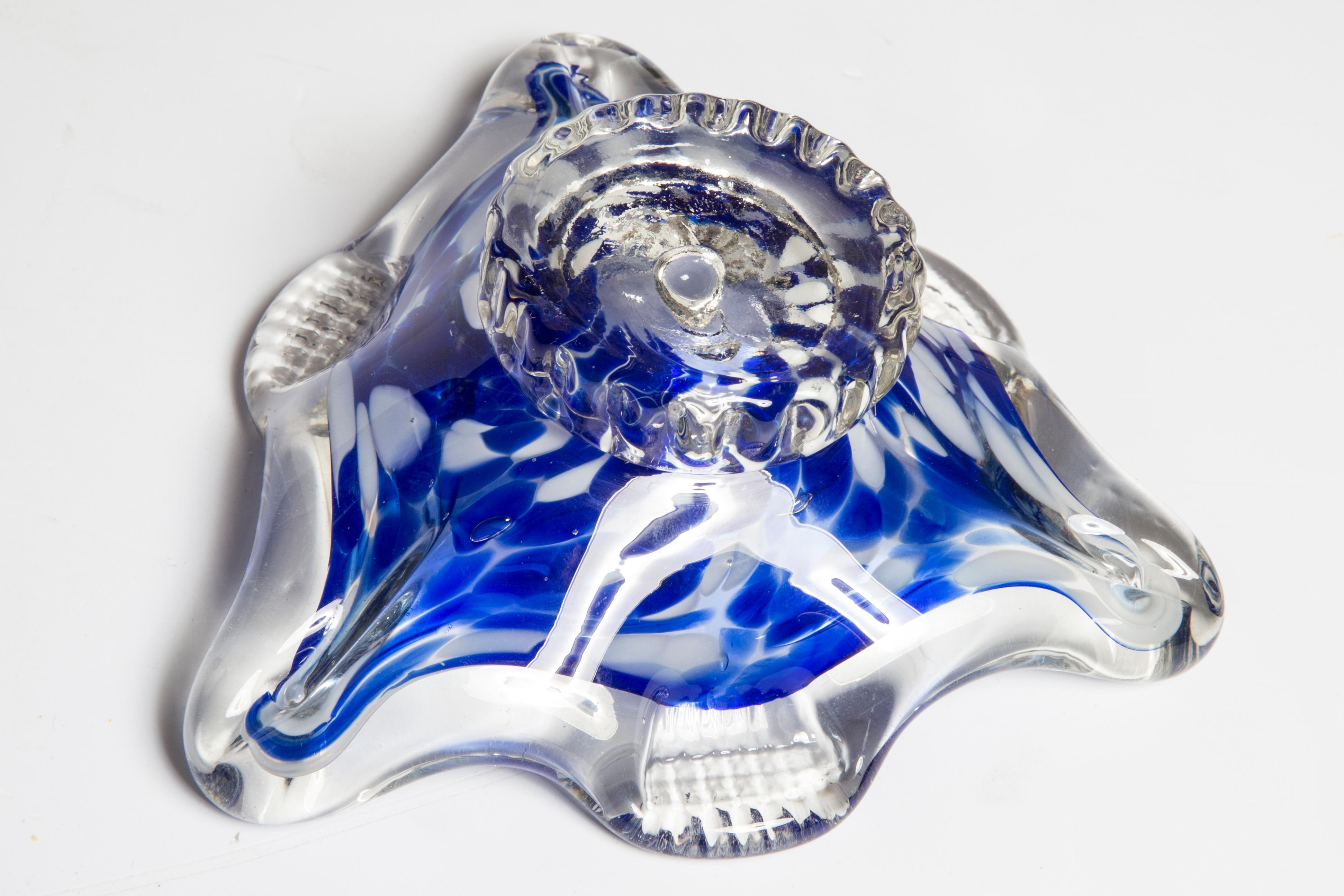 Mid Century Murano Blue Glass Bowl Ashtray, Italy, 1970s 1