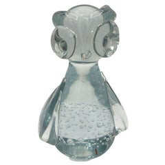 Mid-century Murano Bullicante Art Glass Owl Sculpture Paper Weight