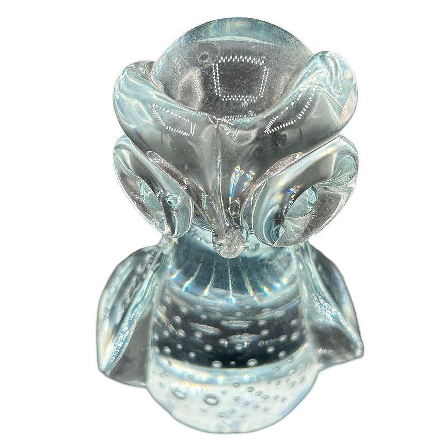 Mediados de siglo Murano Bullicante Arte Escultura de Vidrio Búho Pisapapeles en Excelente estado para la venta en Van Nuys, CA
