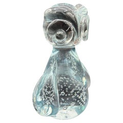 Mid-century Murano Bullicante Art Glass Owl Sculpture Paper Weight